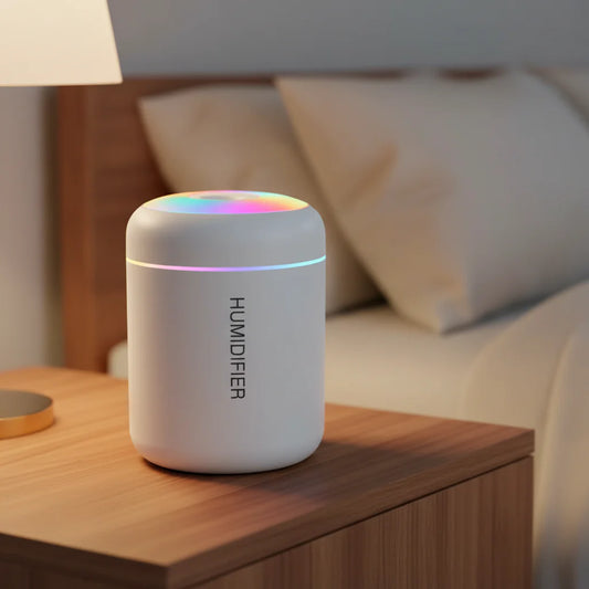 AromaMist Mini – 180ml USB Humidifier with LED Lighting