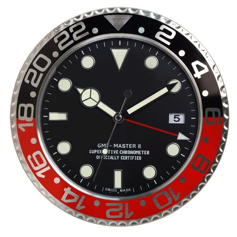 TIMELUME – Silent Wall Clock with Stainless Steel Frame & Luminous Hands (33 cm)
