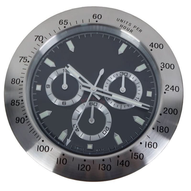 TIMELUME – Silent Wall Clock with Stainless Steel Frame & Luminous Hands (33 cm)