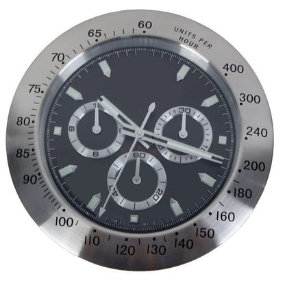 TIMELUME – Silent Wall Clock with Stainless Steel Frame & Luminous Hands (33 cm)