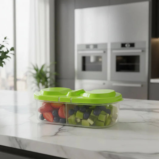 FOODSORT – Multi-chamber storage box for organized kitchen & refrigerator
