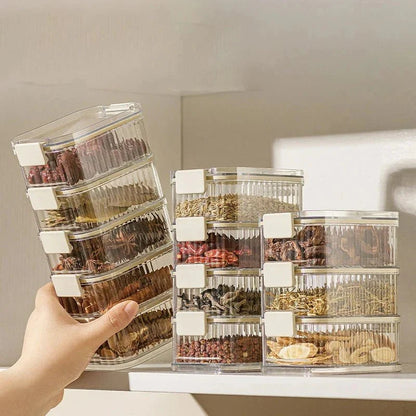 AROMASAFE – Stackable Multi-layer Spice Containers for Freshness & Kitchen Organization
