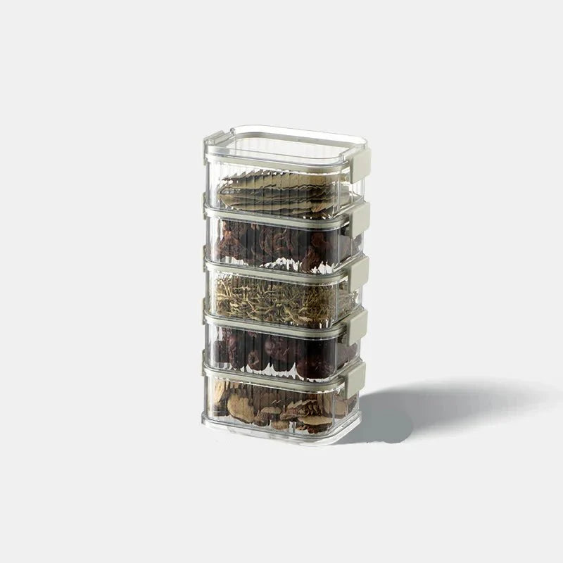 AROMASAFE – Stackable Multi-layer Spice Containers for Freshness & Kitchen Organization