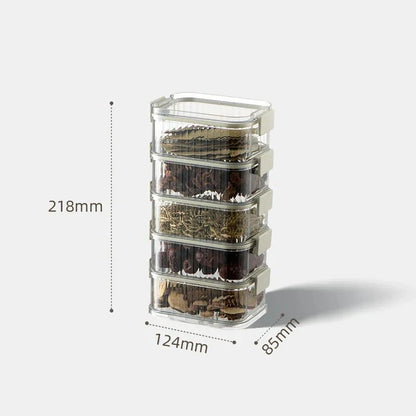 AROMASAFE – Stackable Multi-layer Spice Containers for Freshness & Kitchen Organization