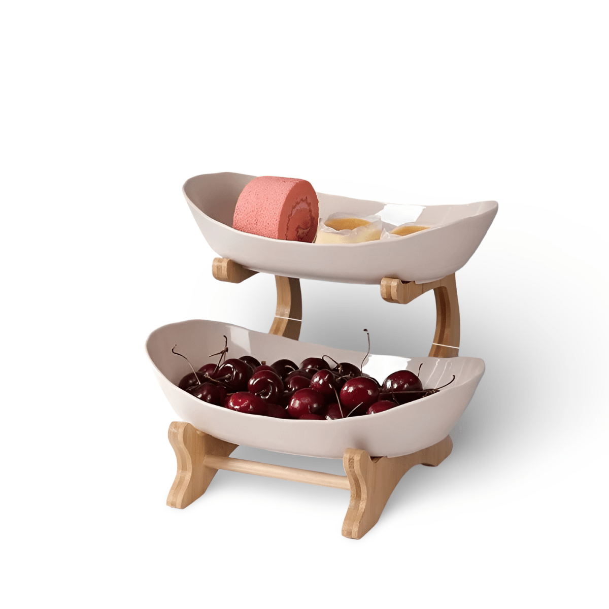 WOODFORM – Multi-tier wooden fruit bowl for modern countertop storage