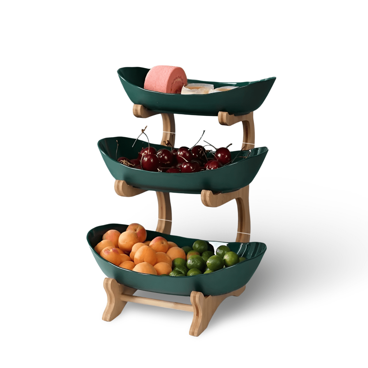WOODFORM – Multi-tier wooden fruit bowl for modern countertop storage