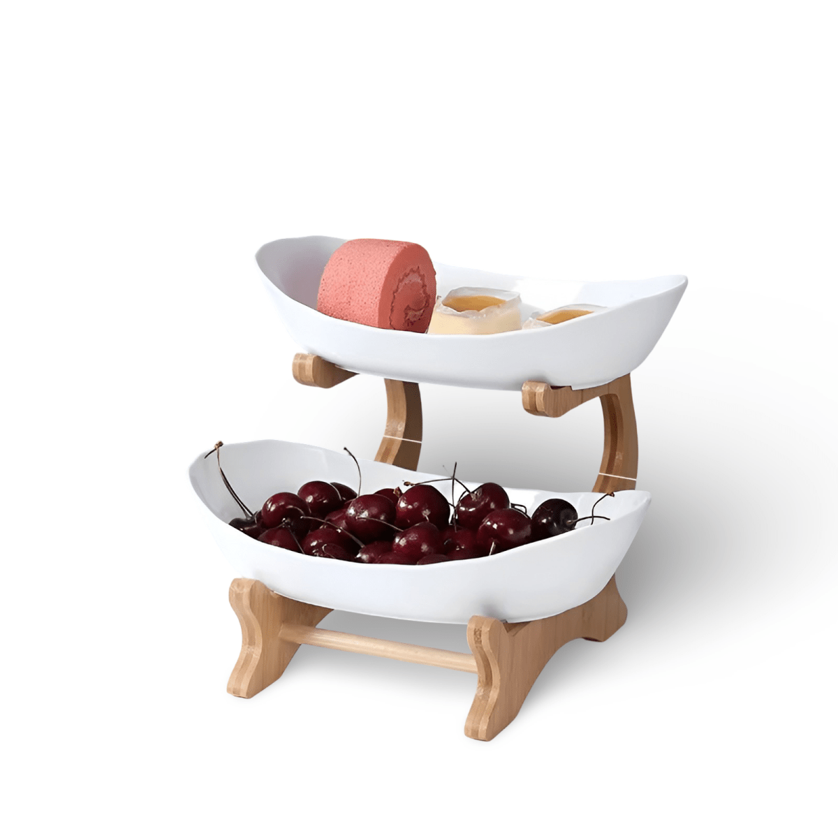 WOODFORM – Multi-tier wooden fruit bowl for modern countertop storage