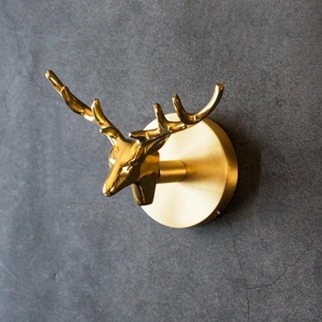 GOLDHORN – Decorative Animal Coat Hook made of Brass with Gold Finish