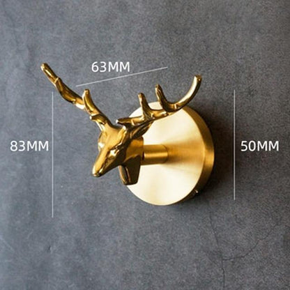GOLDHORN – Decorative Animal Coat Hook made of Brass with Gold Finish