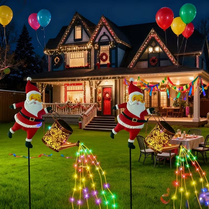 HOLLYPOUR – Solar Santa Watering Can Lantern for Cozy Winter Garden Decoration