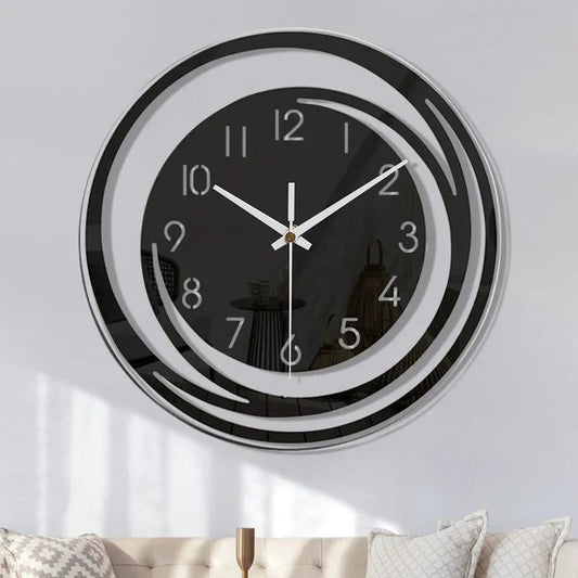 STEALTHICK – Modern Black Acrylic Wall Clock with Silent Operation