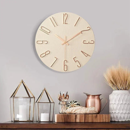 SILENTGRAIN – Frameless Wooden Wall Clock in Scandinavian Minimalist Style