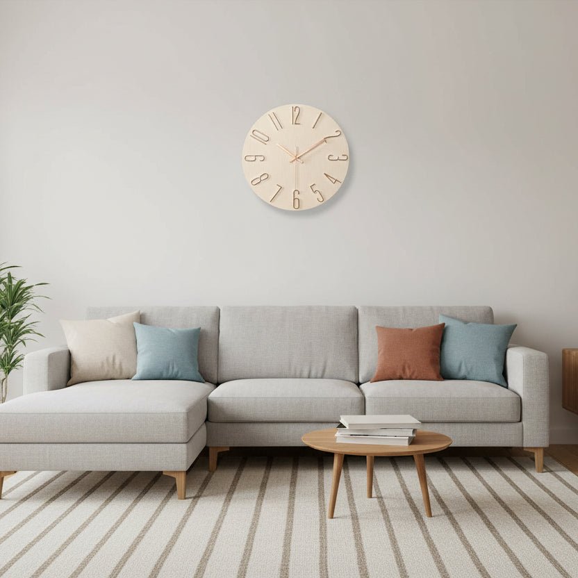 SILENTGRAIN – Frameless Wooden Wall Clock in Scandinavian Minimalist Style