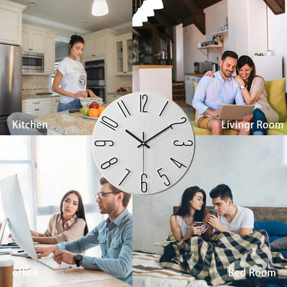 SILENTGRAIN – Frameless Wooden Wall Clock in Scandinavian Minimalist Style