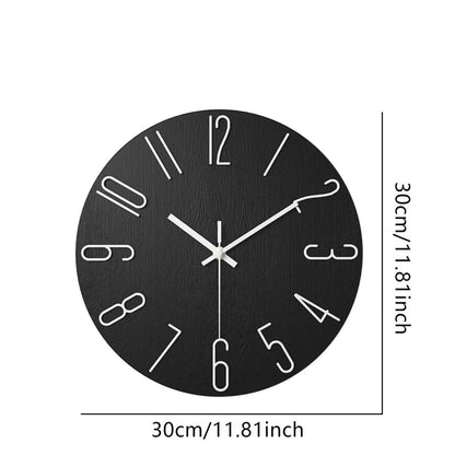 SILENTGRAIN – Frameless Wooden Wall Clock in Scandinavian Minimalist Style
