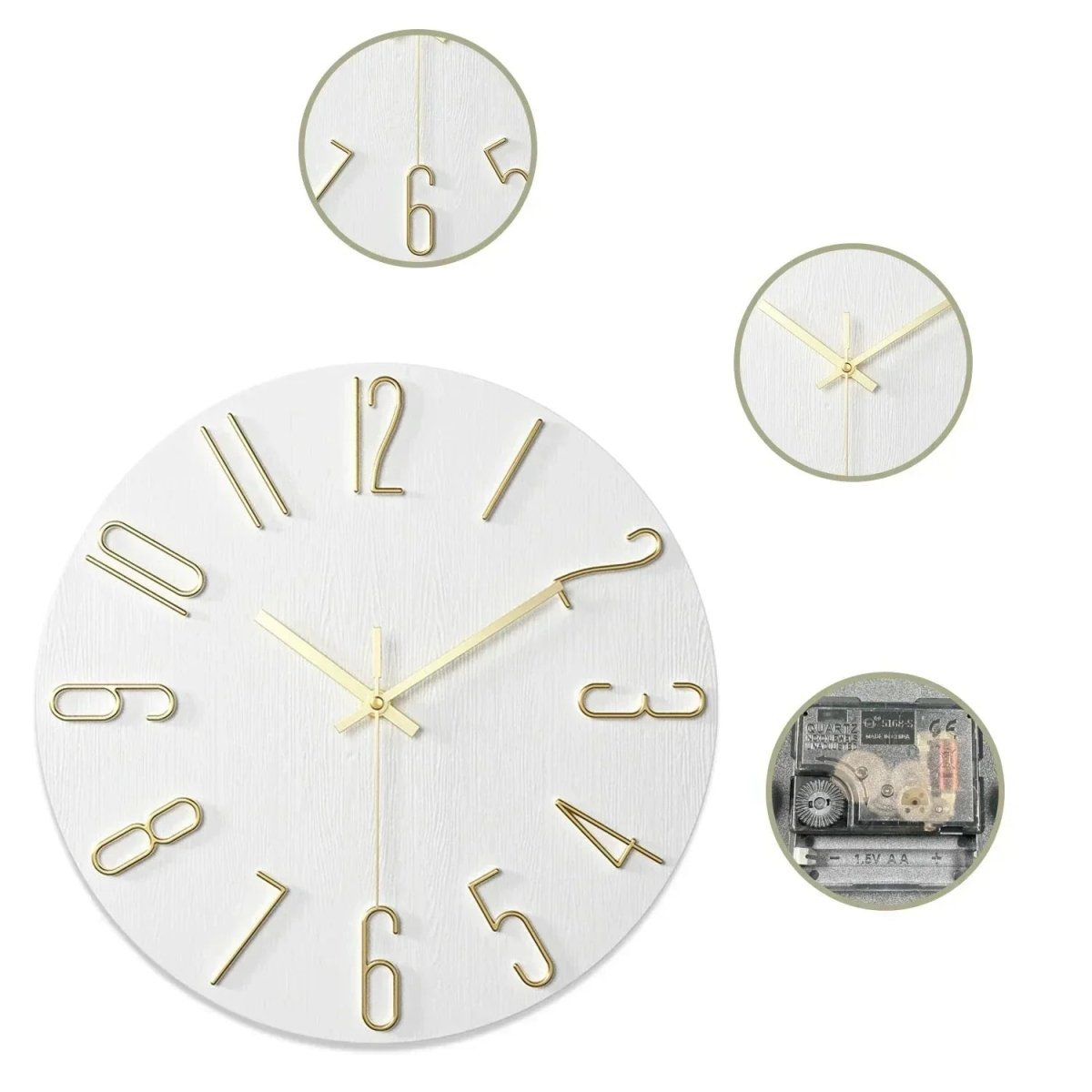 SILENTGRAIN – Frameless Wooden Wall Clock in Scandinavian Minimalist Style