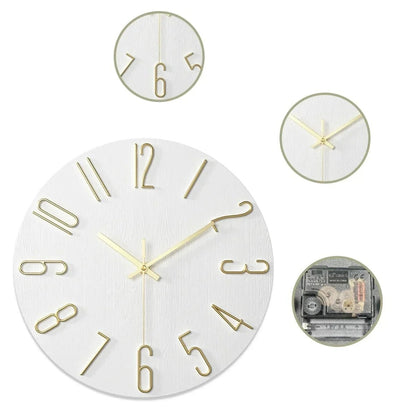 SILENTGRAIN – Frameless Wooden Wall Clock in Scandinavian Minimalist Style
