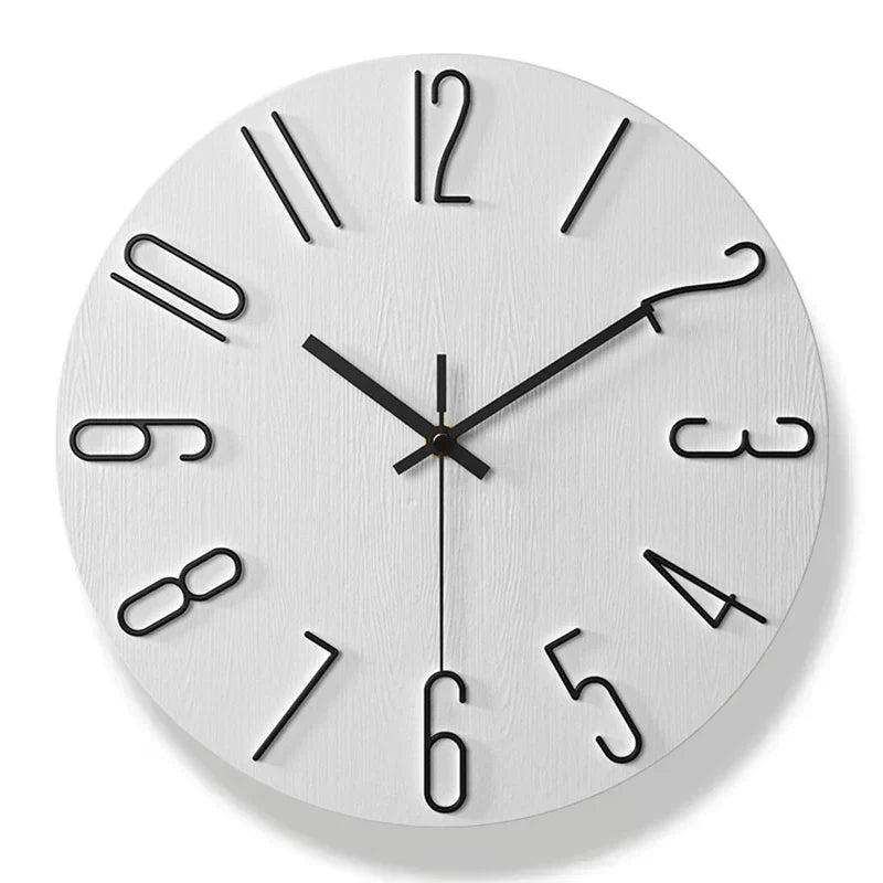 SILENTGRAIN – Frameless Wooden Wall Clock in Scandinavian Minimalist Style