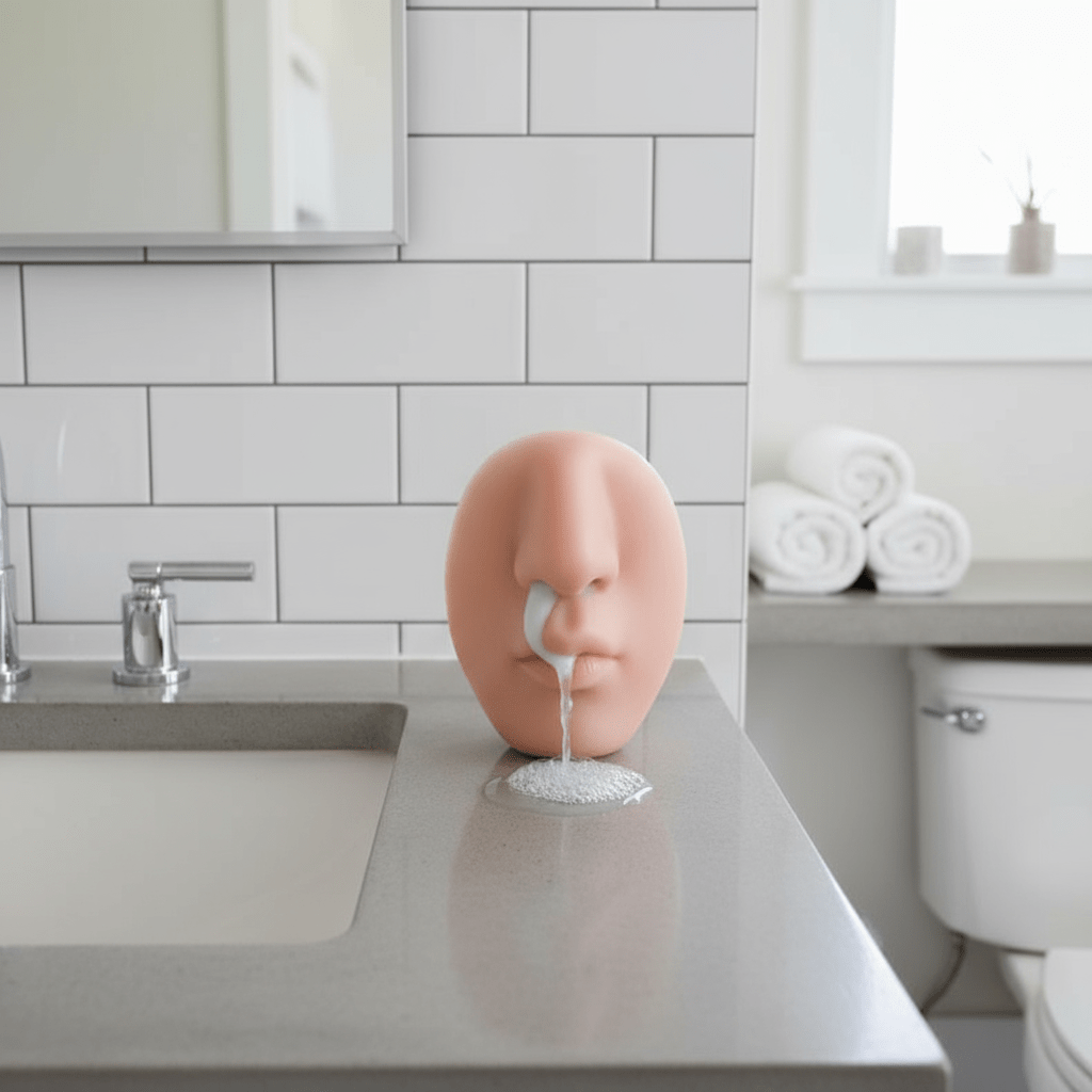FUNDRIP – Funny nose-shaped soap dispenser for wall mounting for special decoration ideas
