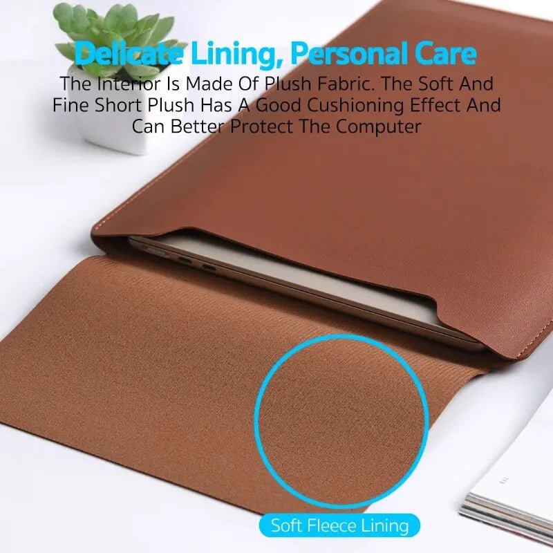 SLEEKARMOR – Elegant PU Laptop Sleeve with Plush Interior for Stylish Protection