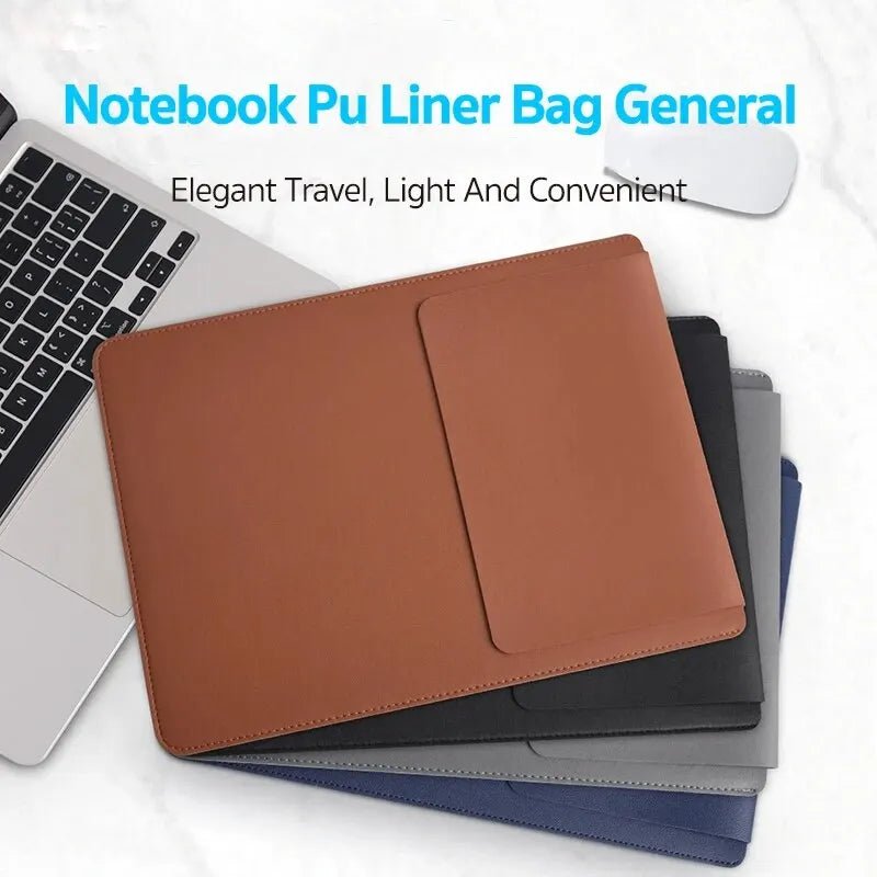 SLEEKARMOR – Elegant PU Laptop Sleeve with Plush Interior for Stylish Protection