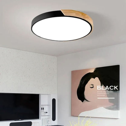 MACAROON LIGHT - Nordic LED ceiling light made of wood for a cosy living ambience