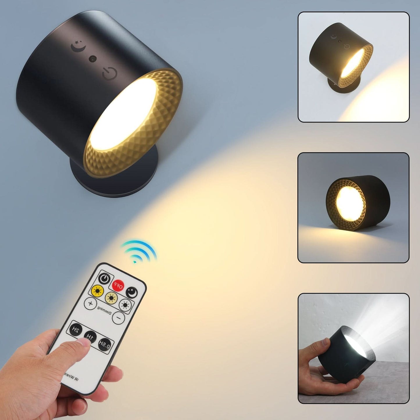 LumiSpin LED wall lamp - Dimmable & 360° rotatable for every home