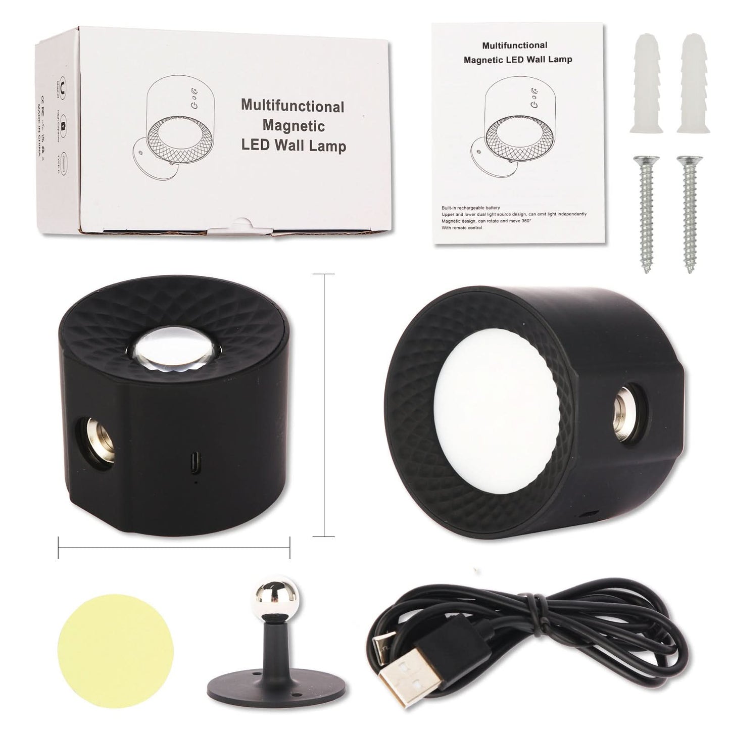 LumiSpin LED wall lamp - Dimmable & 360° rotatable for every home