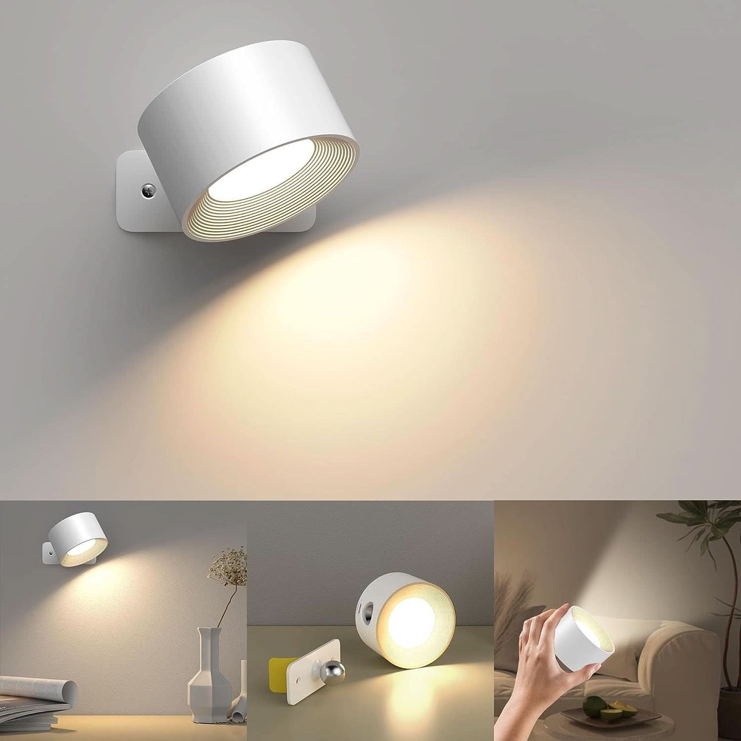 LumiSpin LED wall lamp - Dimmable & 360° rotatable for every home