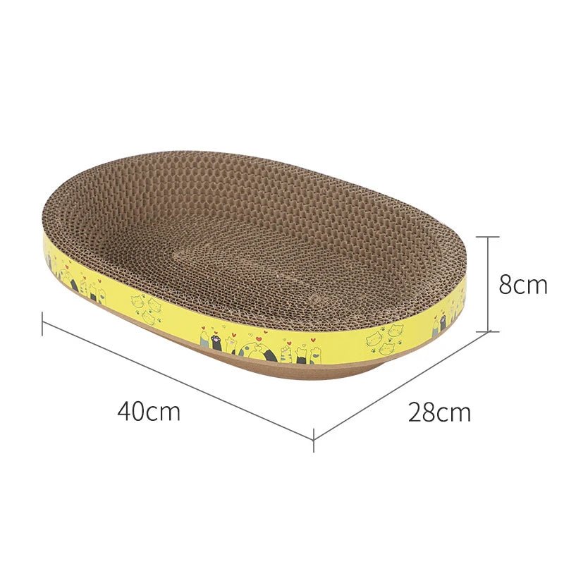 CLAWCRADLE – Multifunctional oval scratching board & lounging corrugated cardboard bed