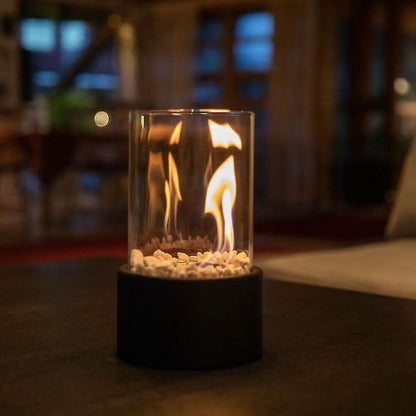 FlameAura glass oil lamp - Refillable & stylish for indoors & outdoors