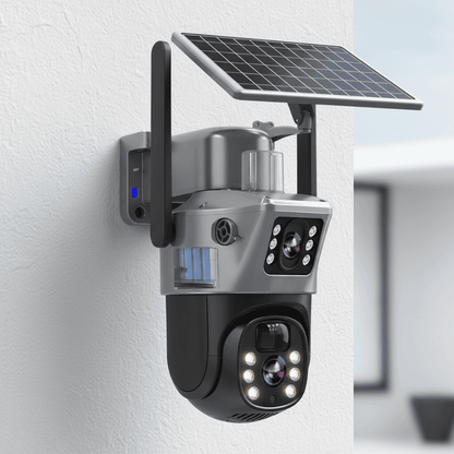 DualGuard Solar 4K - Wireless security camera with solar panel & 360° all-round view