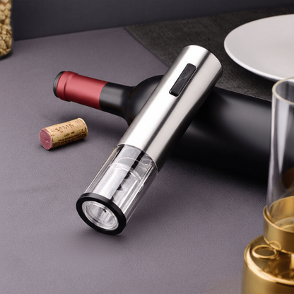 Vinolux - 4-in-1 electric wine opener - corkscrew with pourer, foil cutter & vacuum stopper for effortless wine enjoyment