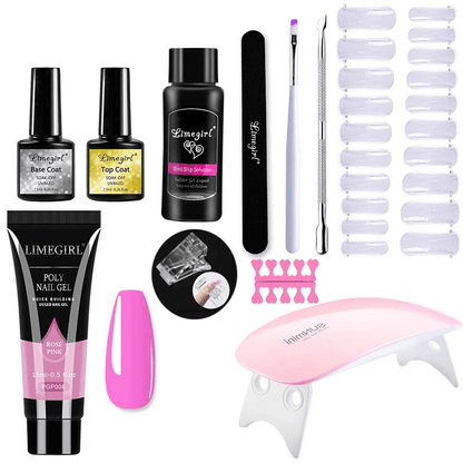 Polygelpro - DIY nail set for home use with UV lamp | Strong, professional nails last up to 3 weeks