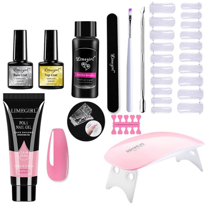 Polygelpro - DIY nail set for home use with UV lamp | Strong, professional nails last up to 3 weeks