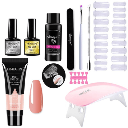 Polygelpro - DIY nail set for home use with UV lamp | Strong, professional nails last up to 3 weeks