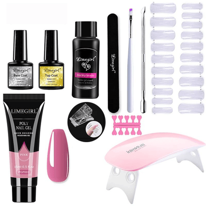 Polygelpro - DIY nail set for home use with UV lamp | Strong, professional nails last up to 3 weeks