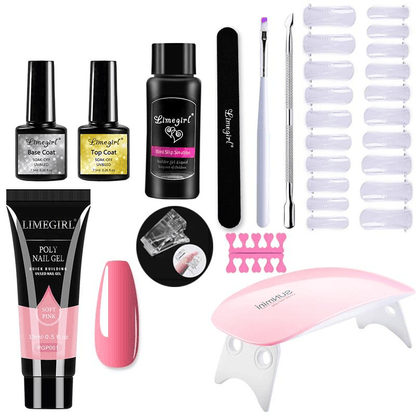 Polygelpro - DIY nail set for home use with UV lamp | Strong, professional nails last up to 3 weeks