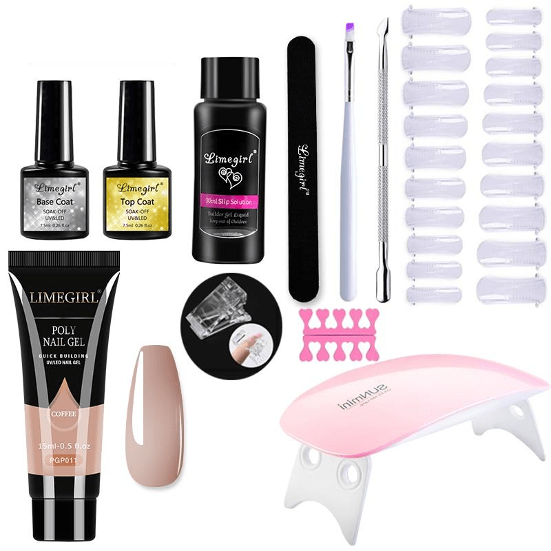 Polygelpro - DIY nail set for home use with UV lamp | Strong, professional nails last up to 3 weeks