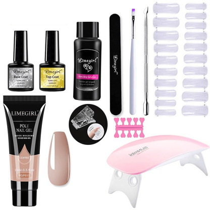 Polygelpro - DIY nail set for home use with UV lamp | Strong, professional nails last up to 3 weeks