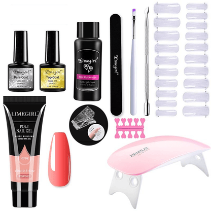 Polygelpro - DIY nail set for home use with UV lamp | Strong, professional nails last up to 3 weeks