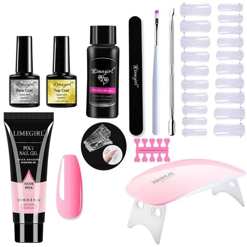 Polygelpro - DIY nail set for home use with UV lamp | Strong, professional nails last up to 3 weeks
