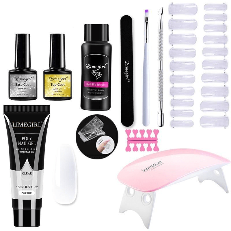 Polygelpro - DIY nail set for home use with UV lamp | Strong, professional nails last up to 3 weeks