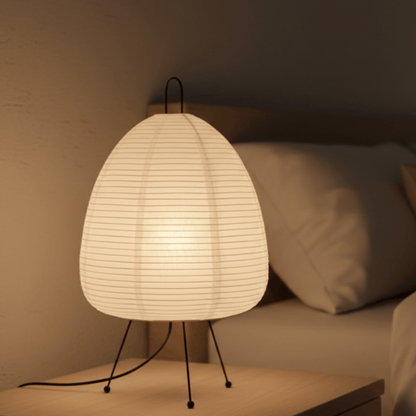 RETROPAPER – Warm Rice Paper Table Lamp with Classic Retro Silhouette