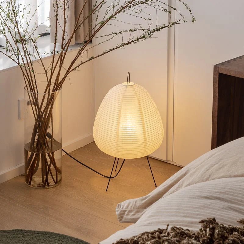 RETROPAPER – Warm Rice Paper Table Lamp with Classic Retro Silhouette