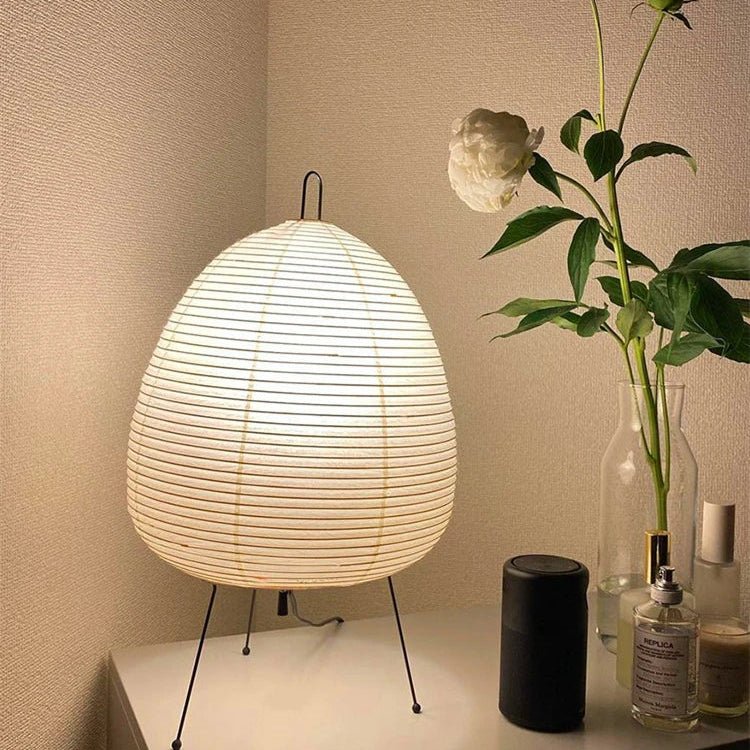 RETROPAPER – Warm Rice Paper Table Lamp with Classic Retro Silhouette