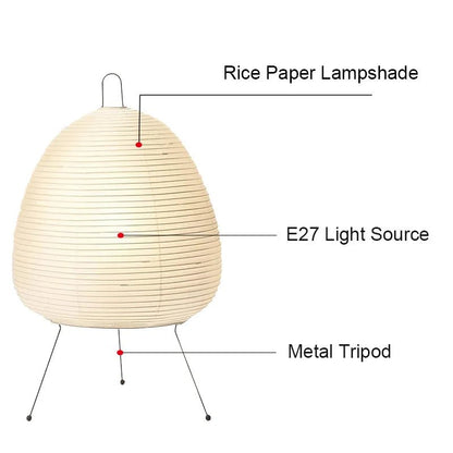 RETROPAPER – Warm Rice Paper Table Lamp with Classic Retro Silhouette