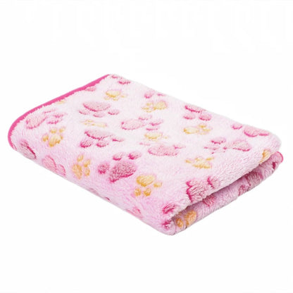 PAWSOFT – Plush Flannel Pet Blanket with Paw Design, Cozy & Easy Care