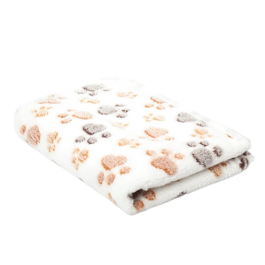 PAWSOFT – Plush Flannel Pet Blanket with Paw Design, Cozy & Easy Care
