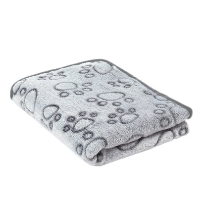 PAWSOFT – Plush Flannel Pet Blanket with Paw Design, Cozy & Easy Care